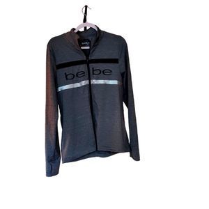 BEBE SPORT Gray Zip up jacket Large it has Thumb holes